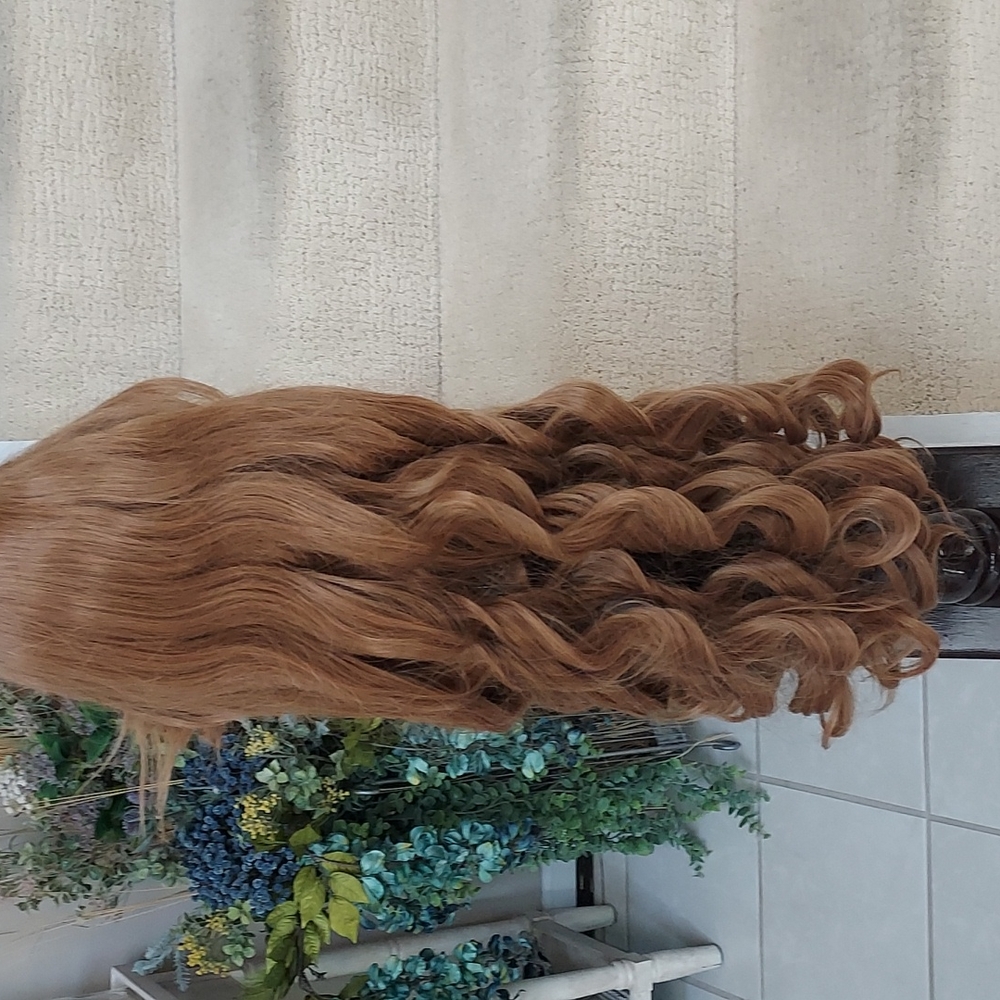 Brand new dirty blond wig long with ringlet curls and long bangs